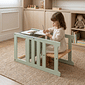 Torre de Aprendizagem Montessori 4 em 1 Verde Cadeirão Ajustável, Mesinha de Atividades, Quadro de Desenhos Torre de Aprendizagem Montessori 4 em 1 Verde Cadeirão Ajustável, Mesinha de Atividades, Quadro de Desenhos