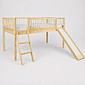 Cama Infantil de Solteiro Com Escorregador Bloomie em Madeira Maciça Pinus Natural Cama Infantil de Solteiro Com Escorregador Bloomie em Madeira Maciça Pinus Natural