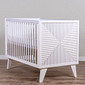Berço Americano Zig 2 em 1 com Detalhes em Madeira Branco Berço Americano Zig 2 em 1 com Detalhes em Madeira Branco
