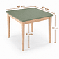 Mesa Infantil Quadrada de Madeira Maciça 61cm Verde Oliva Mesa Infantil Quadrada de Madeira Maciça 61cm Verde Oliva