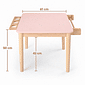 Mesa Infantil Quadrada de Madeira Maciça 61cm Rosa com Porta-Lápis e Suporte para Papel Mesa Infantil Quadrada de Madeira Maciça 61cm Rosa com Porta-Lápis e Suporte para Papel