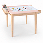 Mesa Infantil Quadrada de Madeira Maciça 61cm Rosa com Porta-Lápis e Suporte para Papel Mesa Infantil Quadrada de Madeira Maciça 61cm Rosa com Porta-Lápis e Suporte para Papel