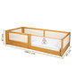 Cama Infantil de Solteiro Montessori em Madeira Maciça Pinus Mel Com Rattan Natural Cama Infantil de Solteiro Montessori em Madeira Maciça Pinus Mel Com Rattan Natural
