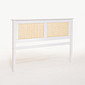 Cabeceira de Cama QUEEN 164cm Nature Madeira e Rattan na Cor Branca Cabeceira de Cama QUEEN 164cm Nature Madeira e Rattan na Cor Branca