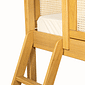 Cama Infantil de Solteiro Com Escorregador Bloomie em Madeira Maciça Pinus Mel Com Rattan Natural