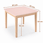 Mesa Infantil Quadrada de Madeira Maciça 61cm Rosa