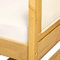 Cama de Solteiro com Cama Auxiliar em Madeira Maciça Pinus Mel Com Rattan Natural