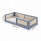 Cama Infantil de Solteiro Montessori Azul Com Rattan Cama Infantil de Solteiro Montessori Azul Com Rattan