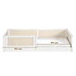 Cama Infantil de Solteiro Montessori Branca Com Rattan