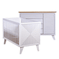 Kit Zig Berço 2 em 1 e Cômoda 4 Gavetas e 1 Porta em Madeira Maciça Branco Kit Zig Berço 2 em 1 e Cômoda 4 Gavetas e 1 Porta em Madeira Maciça Branco