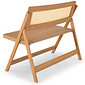 Banco Dobrável em Madeira de Eucalipto com Encosto em Rattan Natural Cor Pitanga 92 cm