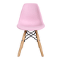 Cadeira Infantil Mavie em Polipropileno com Pés de Madeira Rosa Cadeira Infantil Mavie em Polipropileno com Pés de Madeira Rosa