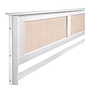 Cabeceira de Cama QUEEN 164cm Nature Madeira e Rattan na Cor Branca Cabeceira de Cama QUEEN 164cm Nature Madeira e Rattan na Cor Branca
