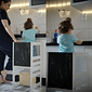 Torre de Aprendizagem Montessori 4 em 1 Azul Cadeirão Ajustável, Mesinha de Atividades, Quadro de Desenhos Torre de Aprendizagem Montessori 4 em 1 Azul Cadeirão Ajustável, Mesinha de Atividades, Quadro de Desenhos