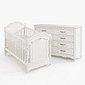 Kit Lilie Berço 2 em 1 e Cômoda 8 Gavetas em Madeira Maciça Branco com Detalhes Provençal Kit Lilie Berço 2 em 1 e Cômoda 8 Gavetas em Madeira Maciça Branco com Detalhes Provençal