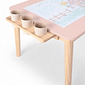 Mesa Infantil Quadrada de Madeira Maciça 61cm Rosa com Porta-Lápis e Suporte para Papel Mesa Infantil Quadrada de Madeira Maciça 61cm Rosa com Porta-Lápis e Suporte para Papel