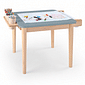 Mesa Infantil Quadrada de Madeira Maciça 61cm Azul com Porta-Lápis e Suporte para Papel Mesa Infantil Quadrada de Madeira Maciça 61cm Azul com Porta-Lápis e Suporte para Papel