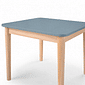 Mesa Infantil Quadrada de Madeira Maciça 61cm Azul com Porta-Lápis e Suporte para Papel Mesa Infantil Quadrada de Madeira Maciça 61cm Azul com Porta-Lápis e Suporte para Papel
