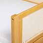 Cama Infantil de Solteiro Montessori em Madeira Maciça Pinus Mel Com Rattan Natural Cama Infantil de Solteiro Montessori em Madeira Maciça Pinus Mel Com Rattan Natural
