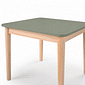 Mesa Infantil Quadrada de Madeira Maciça 61cm Verde Oliva Mesa Infantil Quadrada de Madeira Maciça 61cm Verde Oliva