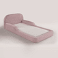 Cama Infantil de Solteiro Montessori em Espuma D28 Bouclé Rosa com Colchão Cama Infantil de Solteiro Montessori em Espuma D28 Bouclé Rosa com Colchão