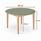Mesa Infantil Redonda de Madeira Maciça 80cm Verde Oliva