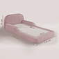 Cama Infantil de Solteiro Montessori em Espuma D28 Bouclé Rosa com Colchão Cama Infantil de Solteiro Montessori em Espuma D28 Bouclé Rosa com Colchão