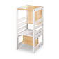 Torre de Aprendizagem Montessori 4 em 1 Branca Cadeirão Ajustável, Mesinha de Atividades, Quadro de Desenhos Torre de Aprendizagem Montessori 4 em 1 Branca Cadeirão Ajustável, Mesinha de Atividades, Quadro de Desenhos