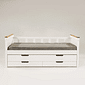 Sofá Cama Encanto com Cama Auxiliar Branco + Mel Sofá Cama Encanto com Cama Auxiliar Branco + Mel