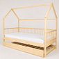 Cama Infantil Casinha Com Cama Auxiliar Bloomie em Madeira Maciça Pinus Natural Cama Infantil Casinha Com Cama Auxiliar Bloomie em Madeira Maciça Pinus Natural