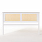 Cabeceira de Cama QUEEN 164cm Nature Madeira e Rattan na Cor Branca Cabeceira de Cama QUEEN 164cm Nature Madeira e Rattan na Cor Branca