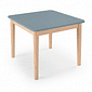 Mesa Infantil Quadrada de Madeira Maciça 61cm Azul