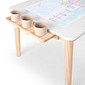 Mesa Infantil Quadrada de Madeira Maciça 61cm Branca com Porta-Lápis e Suporte para Papel Mesa Infantil Quadrada de Madeira Maciça 61cm Branca com Porta-Lápis e Suporte para Papel