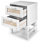 Kit Cabeceira SOLTEIRO + Mesa de Cabeceira 2 Gavetas de Rattan Nature na Cor branca Kit Cabeceira SOLTEIRO + Mesa de Cabeceira 2 Gavetas de Rattan Nature na Cor branca