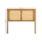 Cabeceira de Cama CASAL 140cm Paglia Madeira e Rattan