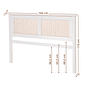 Cabeceira de Cama QUEEN 164cm Nature Madeira e Rattan na Cor Branca