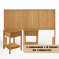 Kit Cabeceira + 2 Mesas de Cabeceira 1 Gaveta Rounded