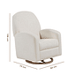 Poltrona de Amamentação Nina Giratória com Balanço e Puff Bouclé Branco