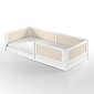 Cama Infantil de Solteiro Montessori em Madeira Maciça Pinus Branca Com Rattan Cama Infantil de Solteiro Montessori em Madeira Maciça Pinus Branca Com Rattan