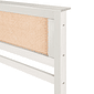 Cabeceira de Cama SOLTEIRO 94 cm Nature Madeira e Rattan na Cor Branca