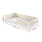 Cama Infantil de Solteiro Montessori Branca Com Rattan