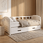 Sofá Cama com Cama Auxiliar Feliz Branco com Tela Branca Sofá Cama com Cama Auxiliar Feliz Branco com Tela Branca