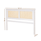 Cabeceira de Cama QUEEN 164cm Nature Madeira e Rattan na Cor Branca Cabeceira de Cama QUEEN 164cm Nature Madeira e Rattan na Cor Branca
