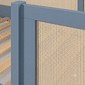 Cama Infantil de Solteiro Montessori Azul Com Rattan