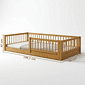 Cama Infantil de Solteiro Montessoriana Bloomie em Madeira Maciça Pinus Mel