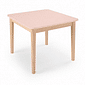Mesa Infantil Quadrada de Madeira Maciça 61cm Rosa