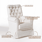 Poltrona de Amamentação Mommy com Balanço e Puff Bouclé Branco Poltrona de Amamentação Mommy com Balanço e Puff Bouclé Branco