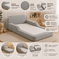 Cama Infantil de Solteiro Montessori em Espuma D28 Bouclé Cinza com Colchão Cama Infantil de Solteiro Montessori em Espuma D28 Bouclé Cinza com Colchão