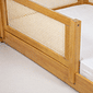 Cama Infantil de Solteiro Montessori em Madeira Maciça Pinus Mel Com Rattan Natural Cama Infantil de Solteiro Montessori em Madeira Maciça Pinus Mel Com Rattan Natural