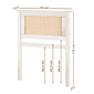 Kit Cabeceira SOLTEIRO + 2 Mesas de Cabeceira 1 Gaveta de Rattan Nature na Cor Branca Kit Cabeceira SOLTEIRO + 2 Mesas de Cabeceira 1 Gaveta de Rattan Nature na Cor Branca